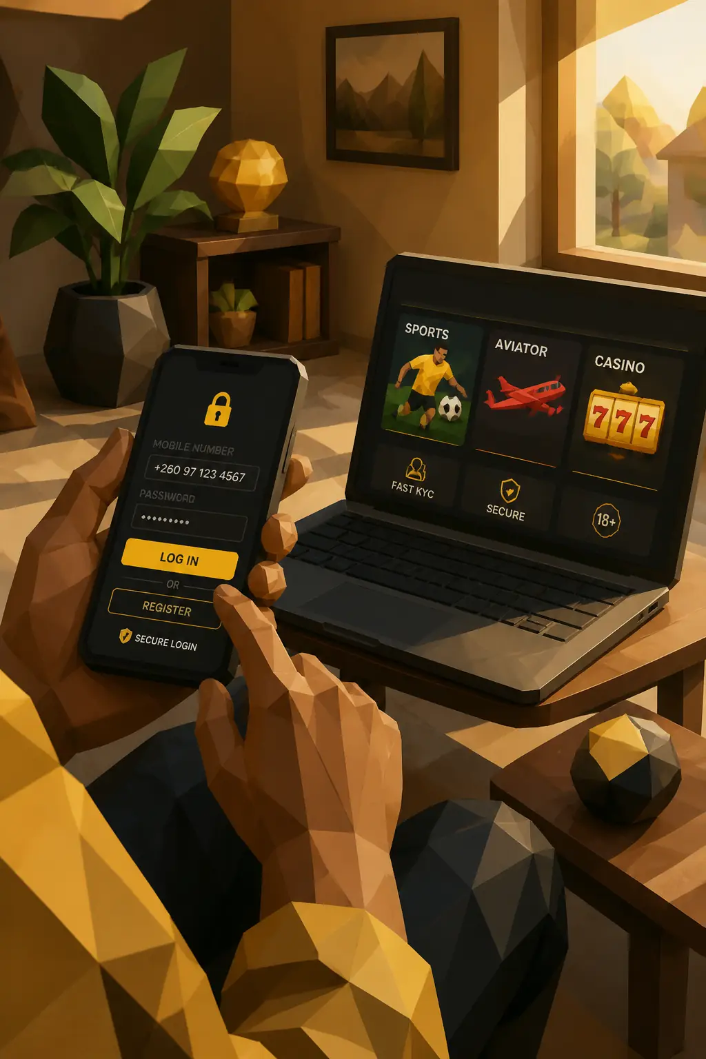 SpinCity Zambia Login & Registration visual guide for SpinCity Casino